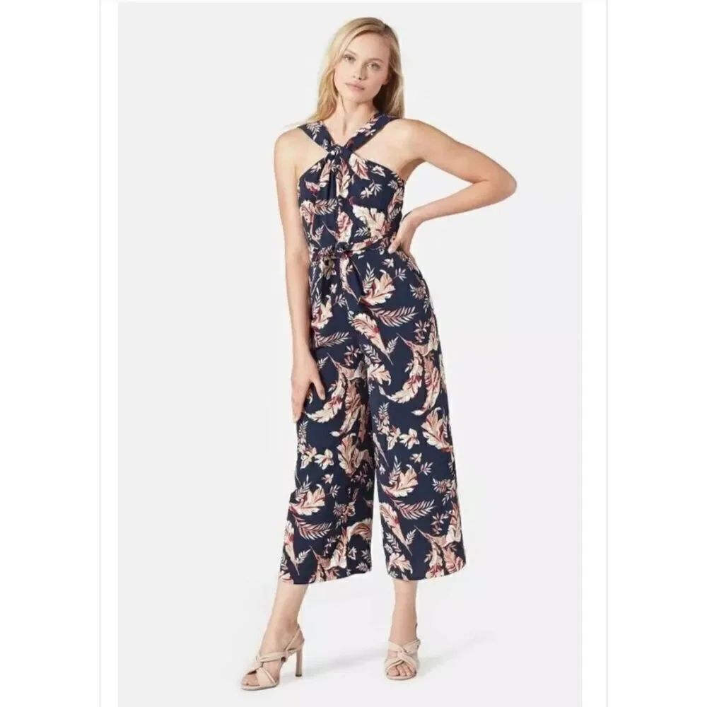 Joie Trinity floral cropped halter jumpsuit size 2